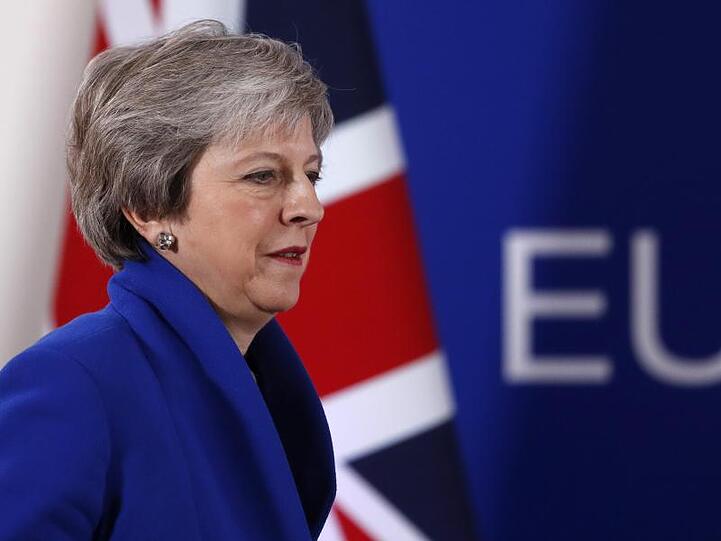 Theresa May, Premierministerin von Großbritannien, trifft zu einer Pressekonferenz zum Abschluss des EU-Gipfels ein.