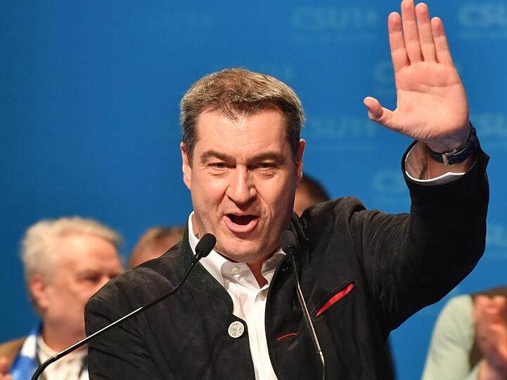 Markus Söder, CSU-Vorsitzender und Ministerpräsident aus Bayern beim Politischen Aschermittwoch. Foto: Peter Kneffel/dpa