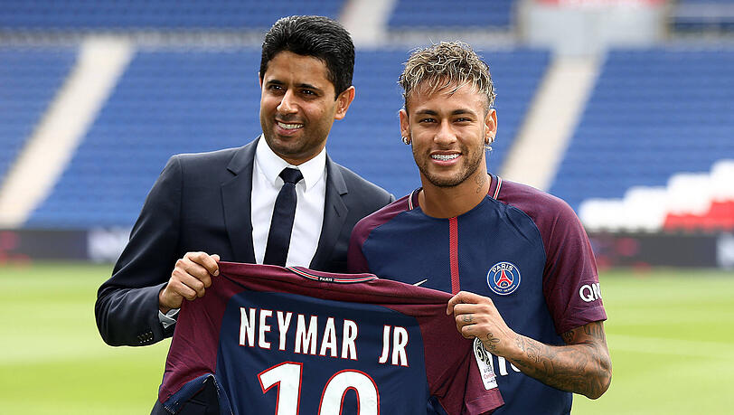 Neymar bei seiner Vorstellung 2017. Neymar bei seiner Vorstellung 2017.