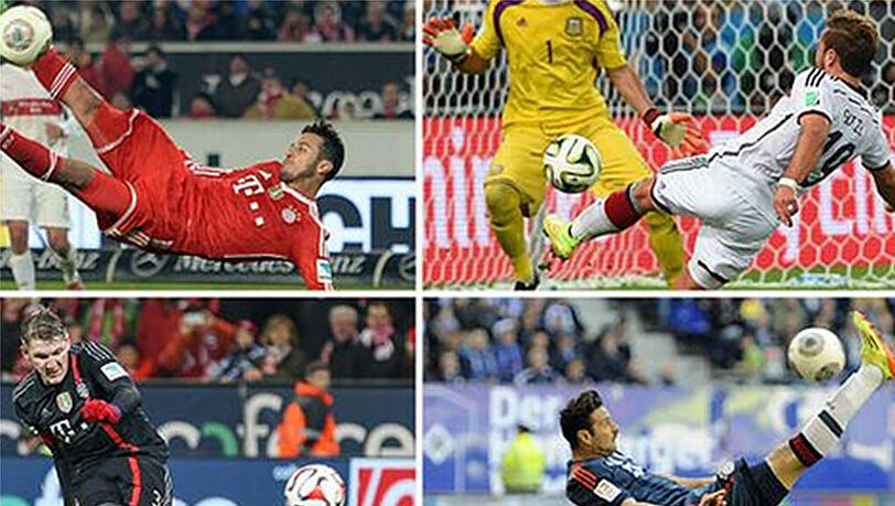 Erzielten jeweils das Tor des Monats und stehen nun zur Wahl für das Tor des Jahres: Thiago, Mario Götze, Bastian Schweinsteiger und Claudio Pizarro. Erzielten jeweils das Tor des Monats und stehen nun zur Wahl für das Tor des Jahres: Thiago, Mario Götze, Bastian Schweinsteiger und Claudio Pizarro.