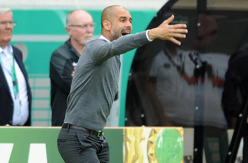 Trainer Pep Guardiola war mit dem Auftritt seines FC Bayern in Münster zufrieden