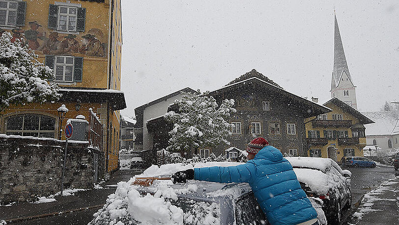 Wie hier in Garmisch-Partenkirchen ist auch in Österreich der Winter zurückgekommen. Wie hier in Garmisch-Partenkirchen ist auch in Österreich der Winter zurückgekommen.