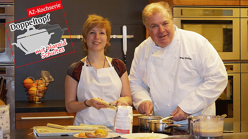 Vize-Lokalchefin Sophie Anfang und Profikoch Harald Schultes haben für Sie Spargel-Rezepte vorbereitet.