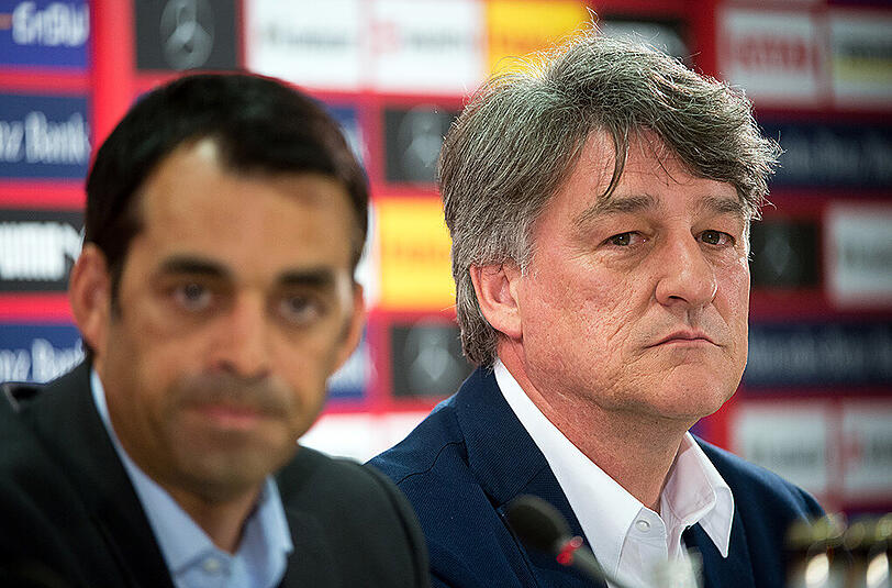 Sportvorstand Robin Dutt (l.) und Bernd Wahler müssen um ihren Posten zittern.