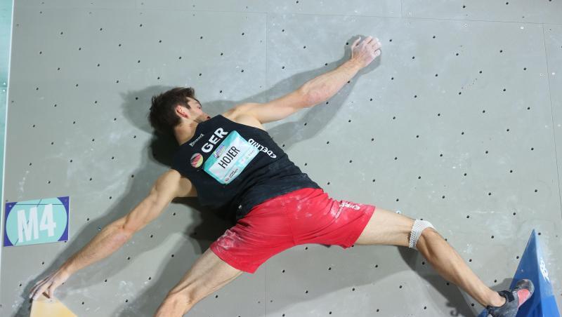 Hat die Qualifikation für Olympia im Sportklettern geschafft: Jan Hojer in Aktion. Hat die Qualifikation für Olympia im Sportklettern geschafft: Jan Hojer in Aktion.