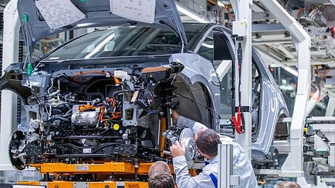 Produktion des Elektroautos ID.3 im Volkswagen-Werk.