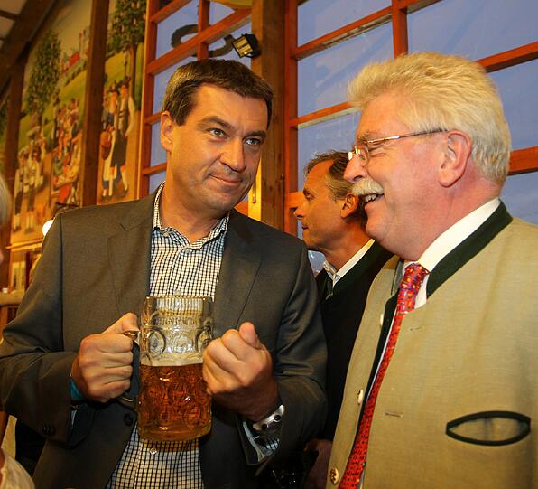 Koalitionstalk? Söder mit Wirtschaftsminister Martin Zeil (FDP)