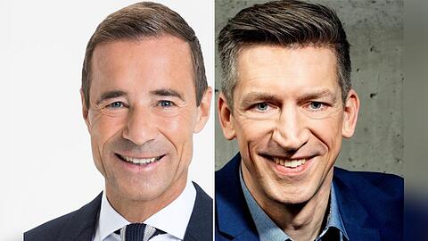 Kai Pflaume (li.) und Steffen Hallaschka werden erstmals TV-Jahresrückblicke präsentieren.