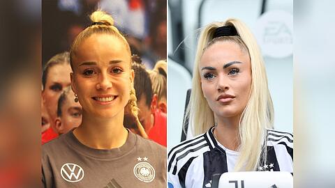 Giulia Gwinn (l.) ist die deutsche Nationalspielerin mit den meisten Followerinnen und Followern. Doch gegen Alisha Lehmann hat sie keine Chance.