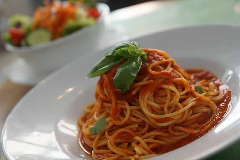 Spaghetti Napoli gibt&rsquo;s im Pasta e Basta schon für 4,95 Euro. Foto: Daniel von Loeper