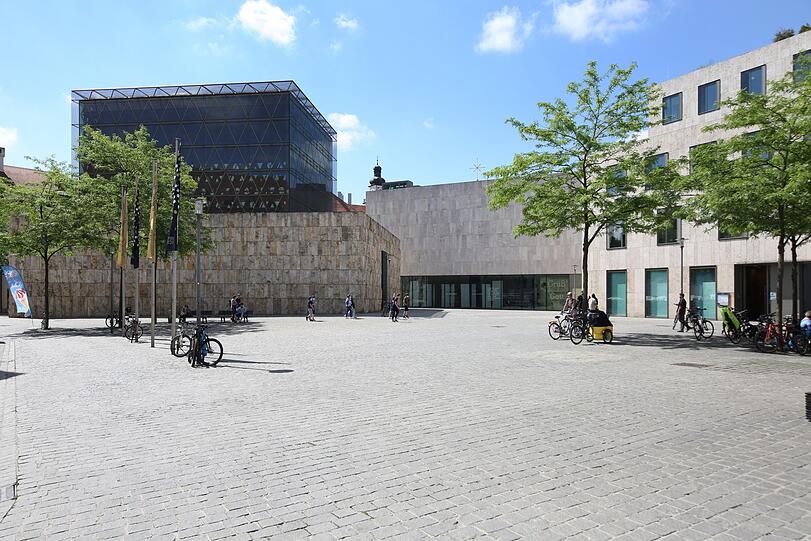 Der Blick auf die Synagoge und das jüdische Gemeindezentrum.