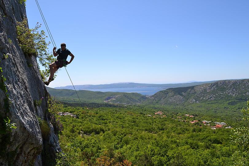 Adrenalin pur, beim Klettern an der Steilwand.