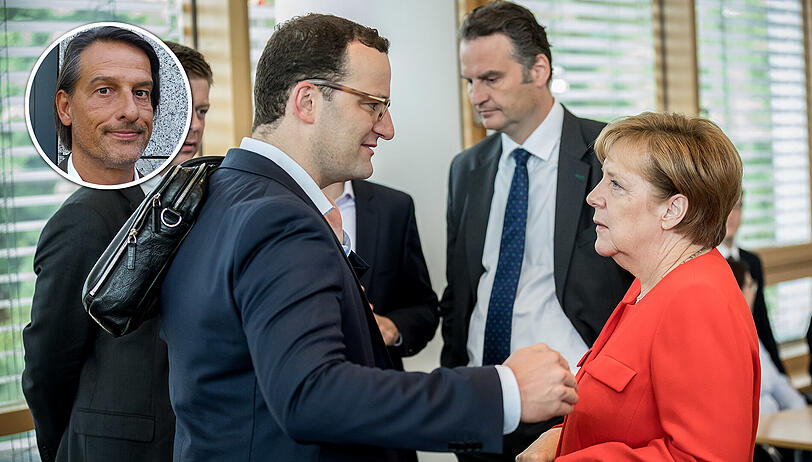Kanzlerin Merkel und der aufmüpfige CDU-Jungspund Jens Spahn.