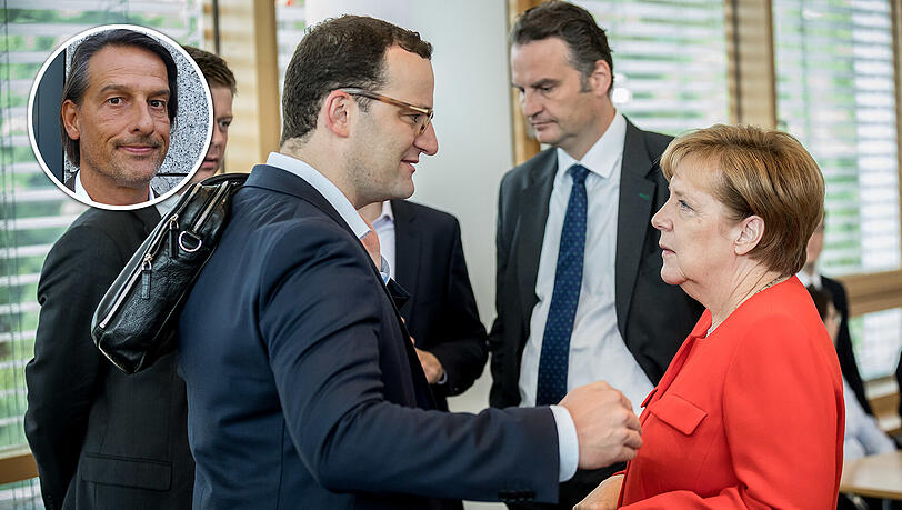 Kanzlerin Merkel und der aufmüpfige CDU-Jungspund Jens Spahn. Kanzlerin Merkel und der aufmüpfige CDU-Jungspund Jens Spahn.