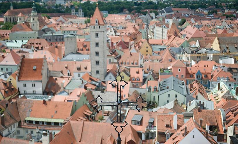 Einen solchen Blick über die Stadt haben die Restaurierer während ihrer Arbeit.