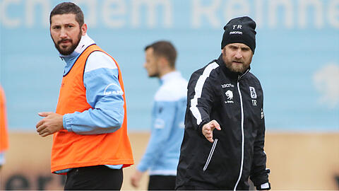 Gemeinsam für den TSV 1860: Sascha Mölders (li.) und Sechzig-Trainer Daniel Bierofka.