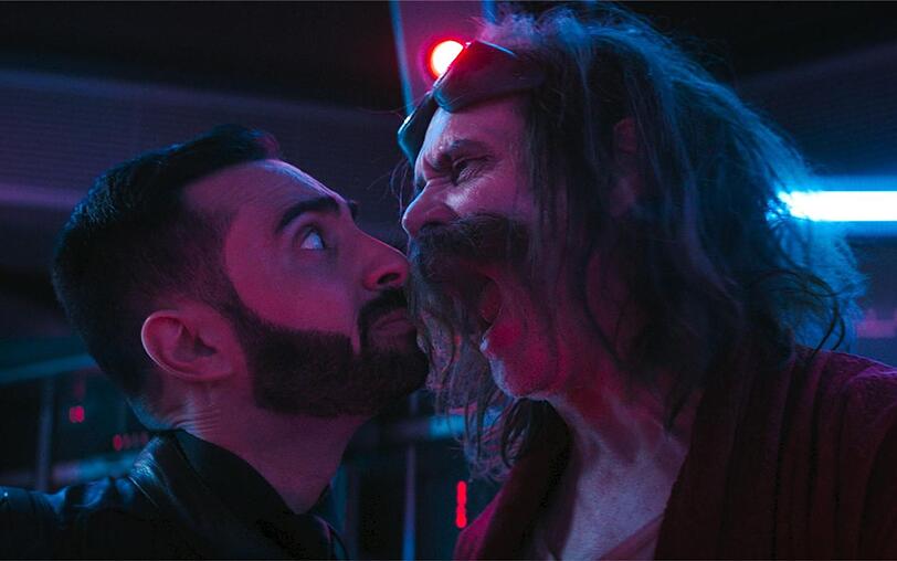 Jim Carrey (rechts, mit Lee Majdoub) tritt auch in "Sonic the Hedgehog 3" wieder als Dr. Robotnik auf.