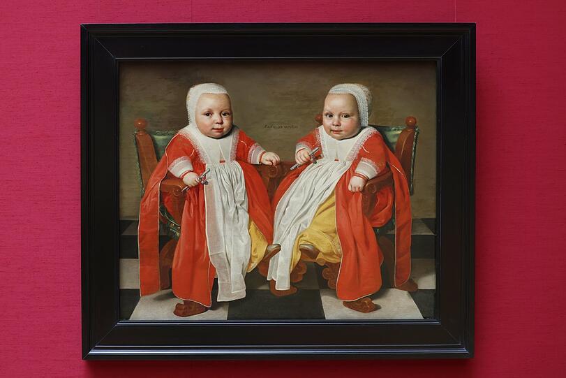 Nett hindrapiert: Zwillinge im Alter von 33 Wochen, 1625 von Aelbert Cuyp.
