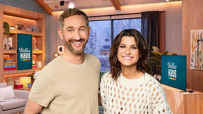 Daniel Boschmann und Marlene Lufen machen einen Abstecher zur Sat.1-Show "Volles Haus".
