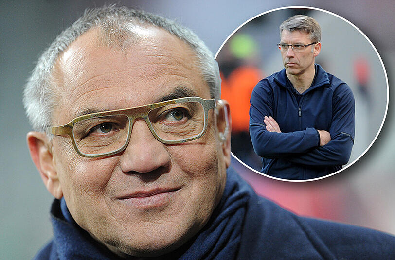 HSV-Legende Felix Magath glaubt nicht, dass Peter Knäbel (r) der richtige Trainer ist um Hamburg aus der Misere zu manövrieren.