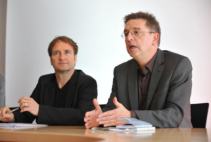 Daniel Ott (l.) und Manos Tsangaris