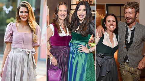 Knapp zwei Monate vor Wiesn-Start checken die Promis die Trachten für einen neuen Look ab.