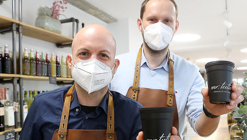 Das "mr. tutto" setzt auf wiederverwendbare Kaffeebecher. Das "mr. tutto" setzt auf wiederverwendbare Kaffeebecher.
