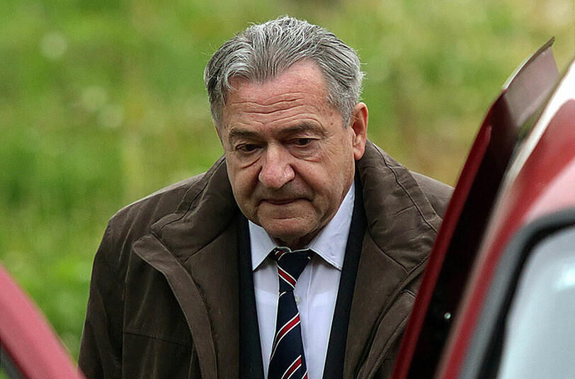 Das Foto vom 18.04.2014 zeigt den früheren jugoslawischen Geheimdienstchef Zdravko Mustac. Der Mord liegt mehr als 30 Jahre zurück, doch erst jetzt müssen sich Mustac und sein Komplize Josip Perkovic vor Gericht verantworten.