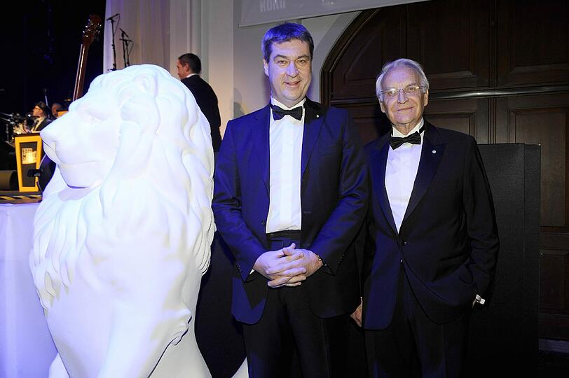 Schwarz-Weiß-Ball: Makus Söder und Edmund Stoiber