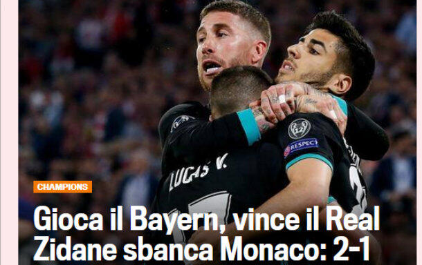 Schließlich bringt es Italiens Fachblatt  La Gazzetta dello Sport  auf den Punkt: "Bayern spielt, Real gewinnt. (Real-Trainer) Zidane nimmt München auseinander."