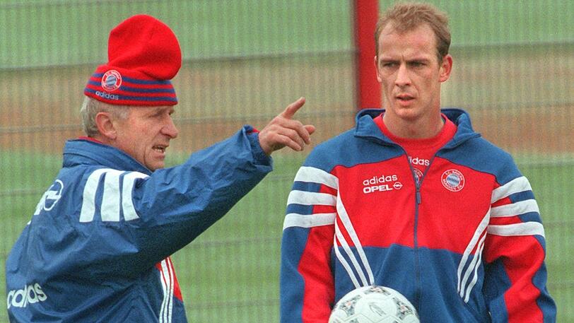 Giovanni Trapattoni und Mario Basler im Training.