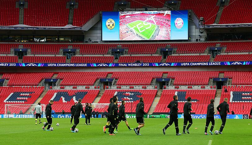 Nach der PK haben auch die Spieler des BVB ihr letzes Training vor dem großen Finale absolviert. Die Bilder