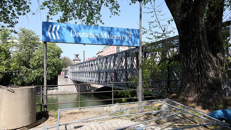 Die neue Behelfsbrücke am Deutschen Museum.