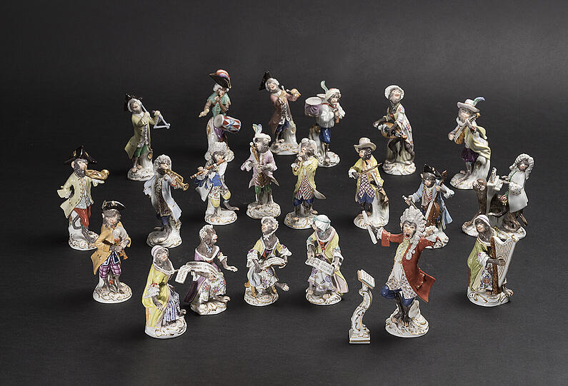 Vollständige Affenkapelle, J. J. Kaendler (Entwurf), Meissen, spätes 20. Jhdt.