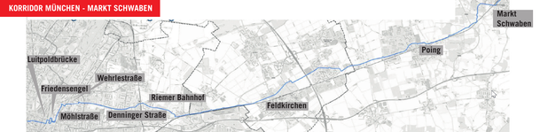 So soll die Strecke Richtung Markt Schwaben auf dem Münchner Stadtgebiet verlaufen. So soll die Strecke Richtung Markt Schwaben auf dem Münchner Stadtgebiet verlaufen.