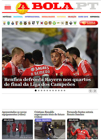"Benfica trifft im Champions-League-Viertelfinale auf die Bayern", schreibt das portugiesiche Sportportal "a bola.pt.