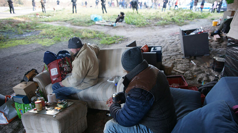 Weitere Bilder von der Räumung der Obdachlosenlager.