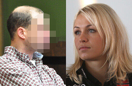 Stalker Lothar Freiherr von G. (li.) gestand die Tat. Stalking-Opfer: Biathletin Magdalena Neuner (24)