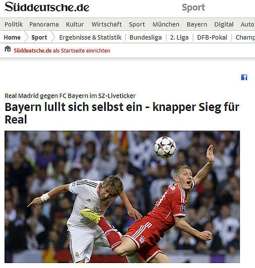 Die Kollegen von der SZ sahen die Bayern sich einlullen.