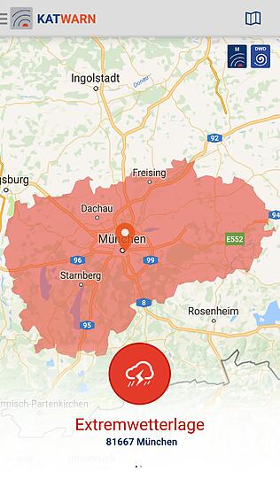 Für München und die Region besteht für Mittwoch eine Unwetterwarnung.