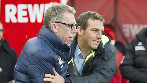 Juhu, wir sind nominiert: Peter Stöger (l.) und Markus Weinzierl haben ebenso wie Lukas Podolski und Holger Stanislawski möglicherweise den Fußballerspruch des Jahres abgeliefert.