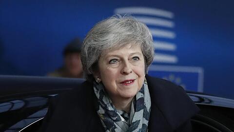 Großbritanniens Premierministerin Theresa May trifft zum EU-Gipfel in Brüssel ein.
