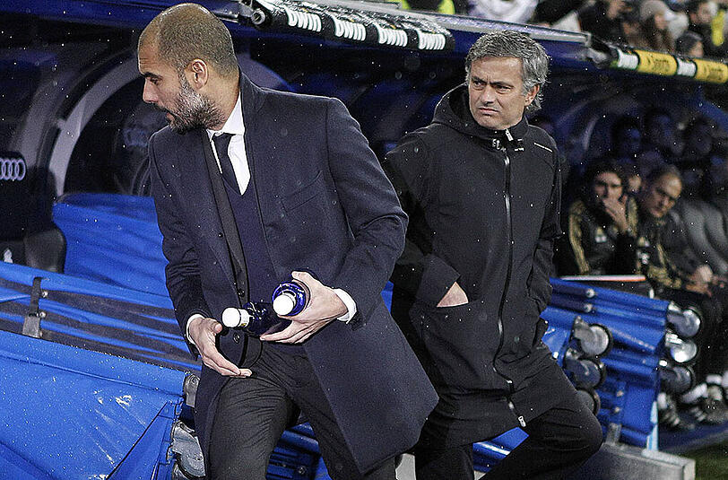 Pep Guardiola und José Mourinho (rechts).