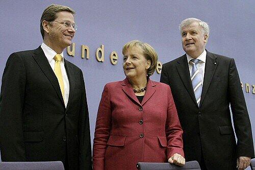 Die drei sollen es richten: Westerwelle, Merkel, Seehofer