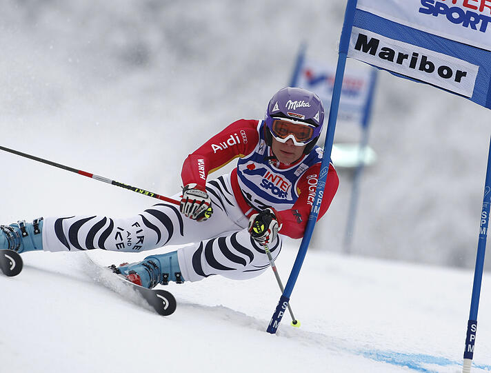 Von wegen Problemdisziplin: Maria Riesch wird zweite im Riesenslalom.