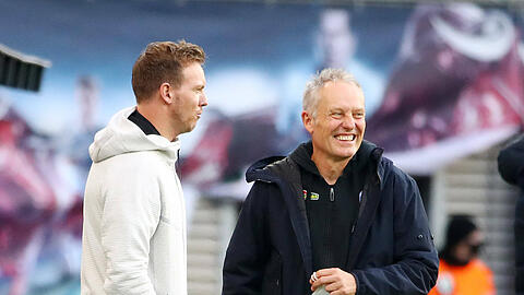 Haben ein gutes Verhältnis zueinander: Bayern-Coach Julian Nagelsmann (l.) und Freiburgs Trainer Christian Streich