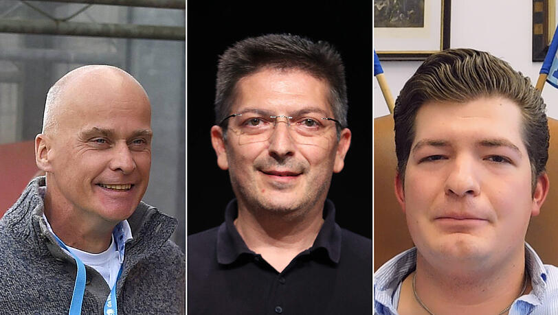 Einer ist Präsident, zwei wären's gern (v.l.): Robert Reisinger, Saki Stimoniaris und Hubertus Reich. Einer ist Präsident, zwei wären's gern (v.l.): Robert Reisinger, Saki Stimoniaris und Hubertus Reich.