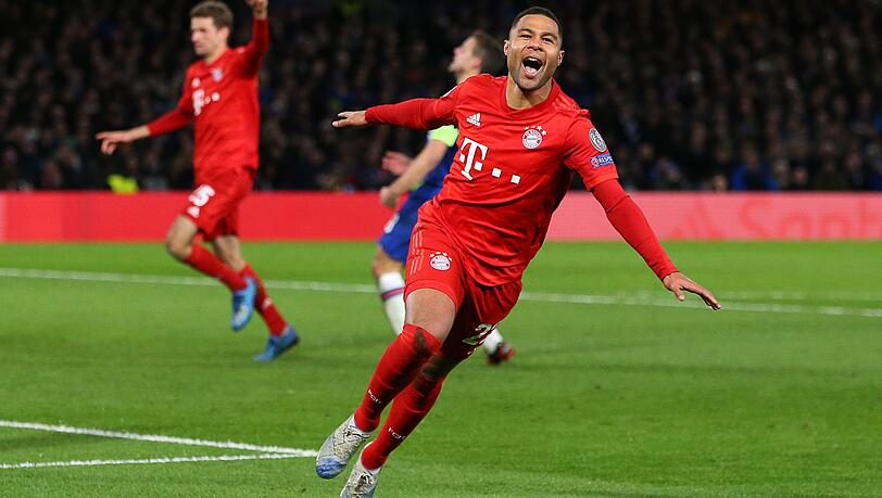 25. Februar 2020: Serge Gnabry bejubelt sein Tor zum 2:0 gegen den FC Chelsea - im Achtelfinal-Hinspiel der Champions League in London. 25. Februar 2020: Serge Gnabry bejubelt sein Tor zum 2:0 gegen den FC Chelsea - im Achtelfinal-Hinspiel der Champions League in London.