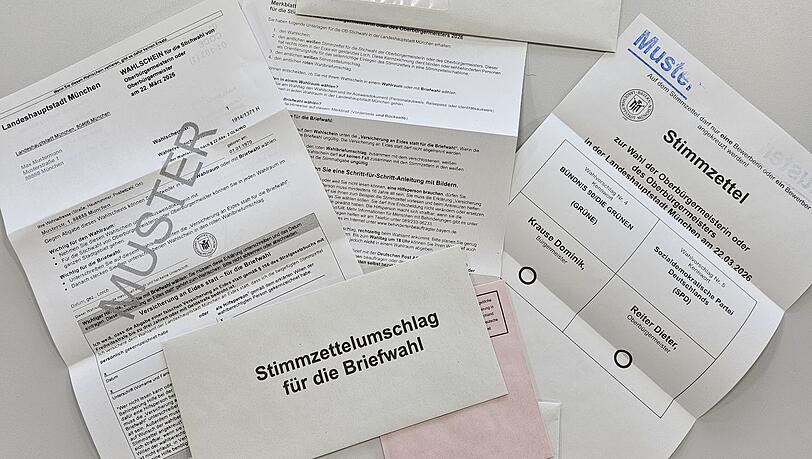 Die Muster-Wahlunterlagen f&uuml;r die Stichwahl am Sonntag.