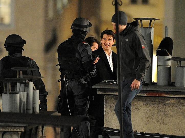 Tom Cruise bei den Dreharbeiten zu seinem neuen Film «Knight and Day».